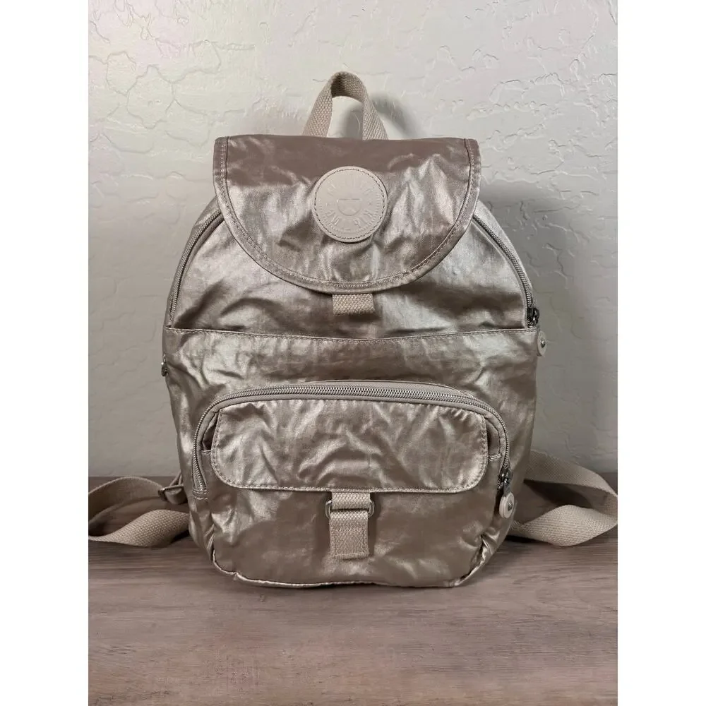 Kipling | Bags | Kipling Queenie Backpack Metallic Gold Rose  display picture 2